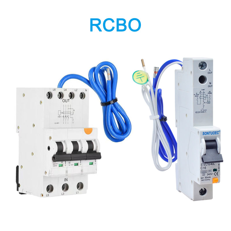 6ka 3p + + n leakage da'irar da'ira A (AC) nau'in RCBO tare da kebul